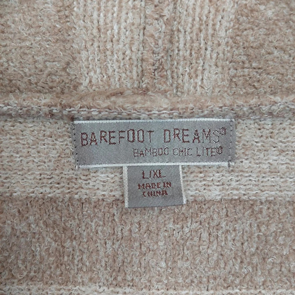 Barefoot Dreams Open Front Striped Sweater Cardigan Size L/XL - Picture 2 of 5